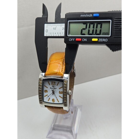 Lucien Piccard Swiss Quartz Tank Orange Crystal Bezel Womens Watch New Battery main image 11